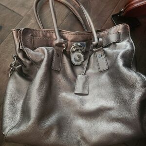 Metallic Silver Women's Tote Bag